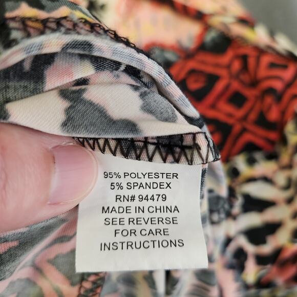 MAGIC Halter Maxi Dress Womens L Red Black Boho Beaded Tie Bow Summer Smocked - Picture 6 of 12